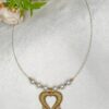 Invisible chain with pearl- Heart pendant
