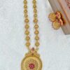 Premium Long haram with round Pendant - With Earrings
