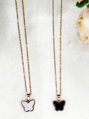 Anti Tarnish Chain - Double sided Butterfly Pendant