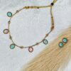 Simple Necklace with Stone - With Earrings