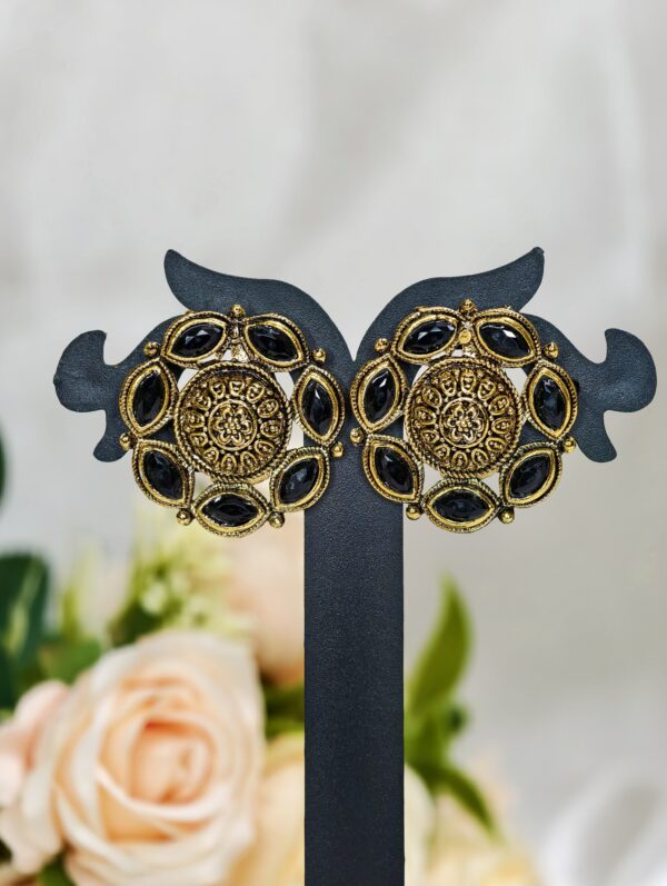Midnight Majesty Antique Stud Earrings