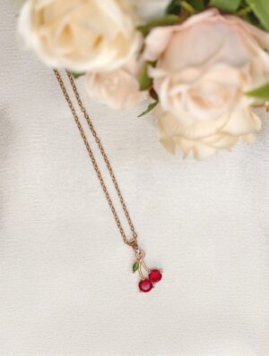 Anti Tarnish Chain With Red cherry Pendant