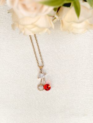 Anti Tarnish Chain with Twin Cherry Pendant