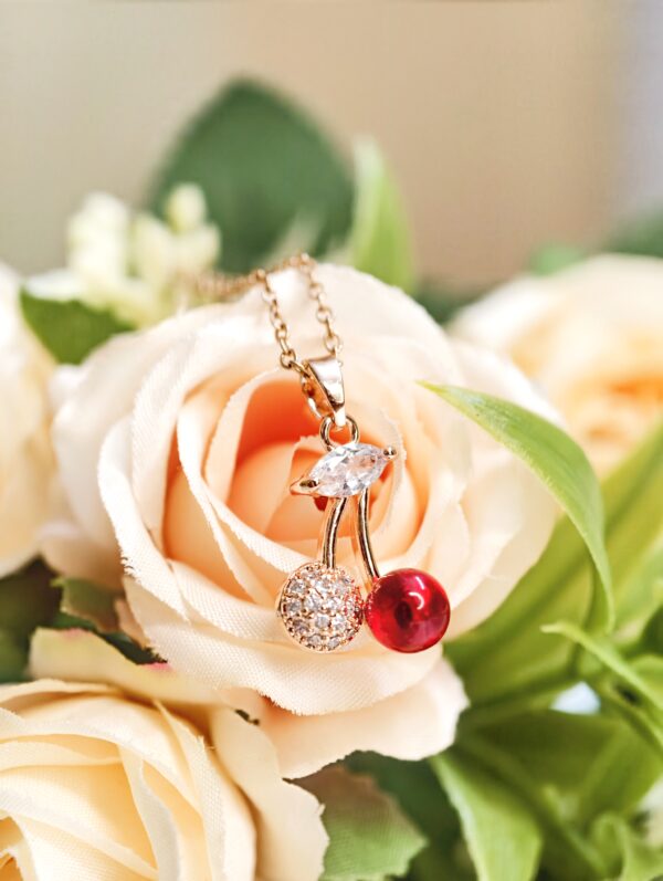 Anti Tarnish Chain with Twin Cherry Pendant