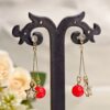 Earrings with Red Beads & Star